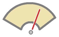チューナーの針が動いているところ