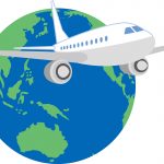 飛行機で世界中を飛び回る